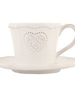 Clayre & Eef Kop en schotel Ø 15*8 cm / 220 ml HRTKSN