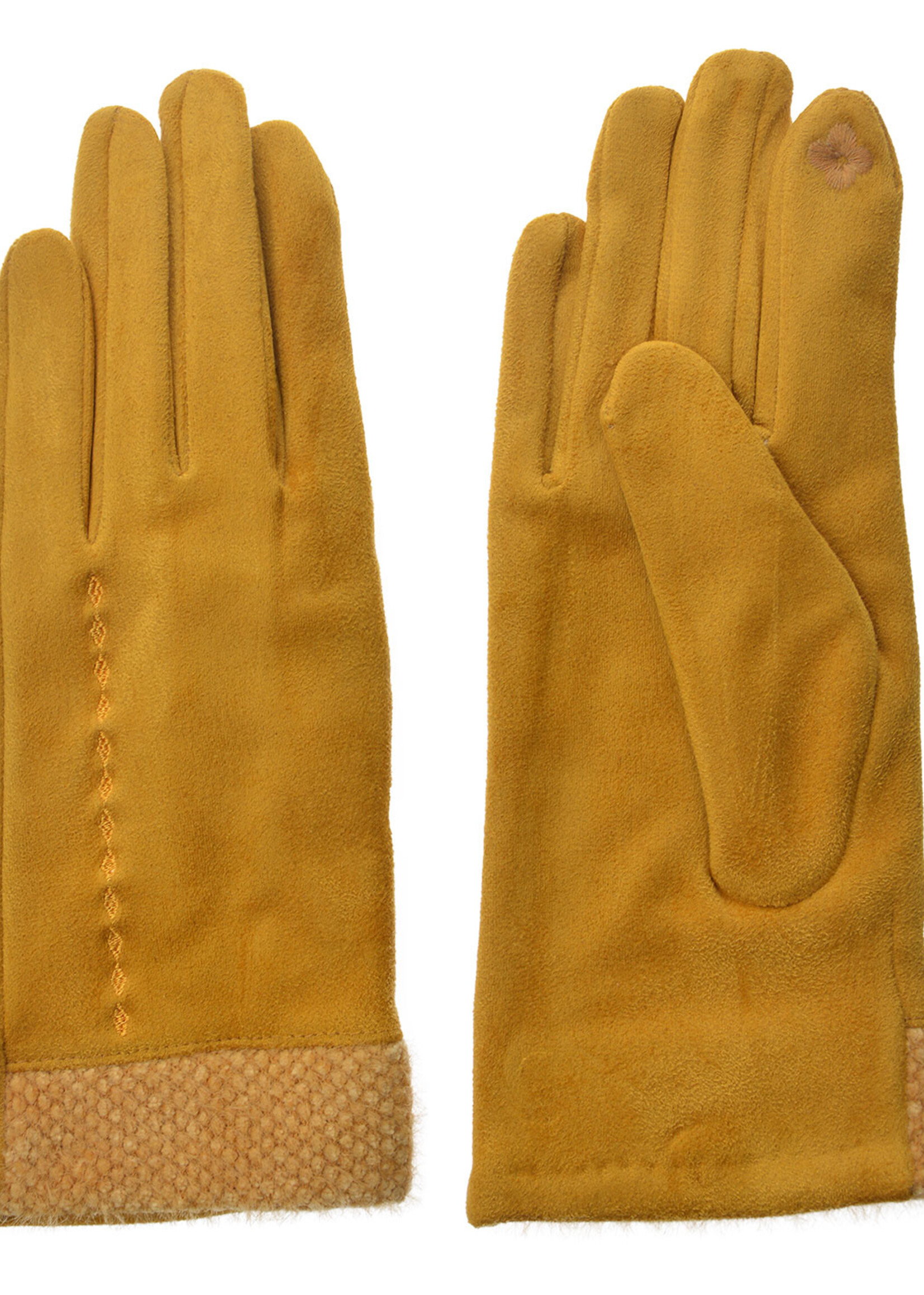 Clayre & Eef Gants 8*24 cm jaune JZGL0035Y