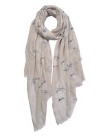 Clayre & Eef Écharpe 70*180 cm gris JZSC0425G