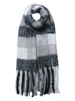 Clayre & Eef Sjaal 50*180 cm zwart JZSC0478Z