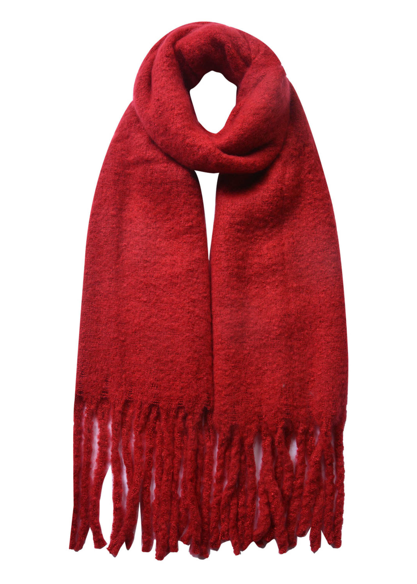 Clayre & Eef Sjaal 50*180 cm rood JZSC0479R