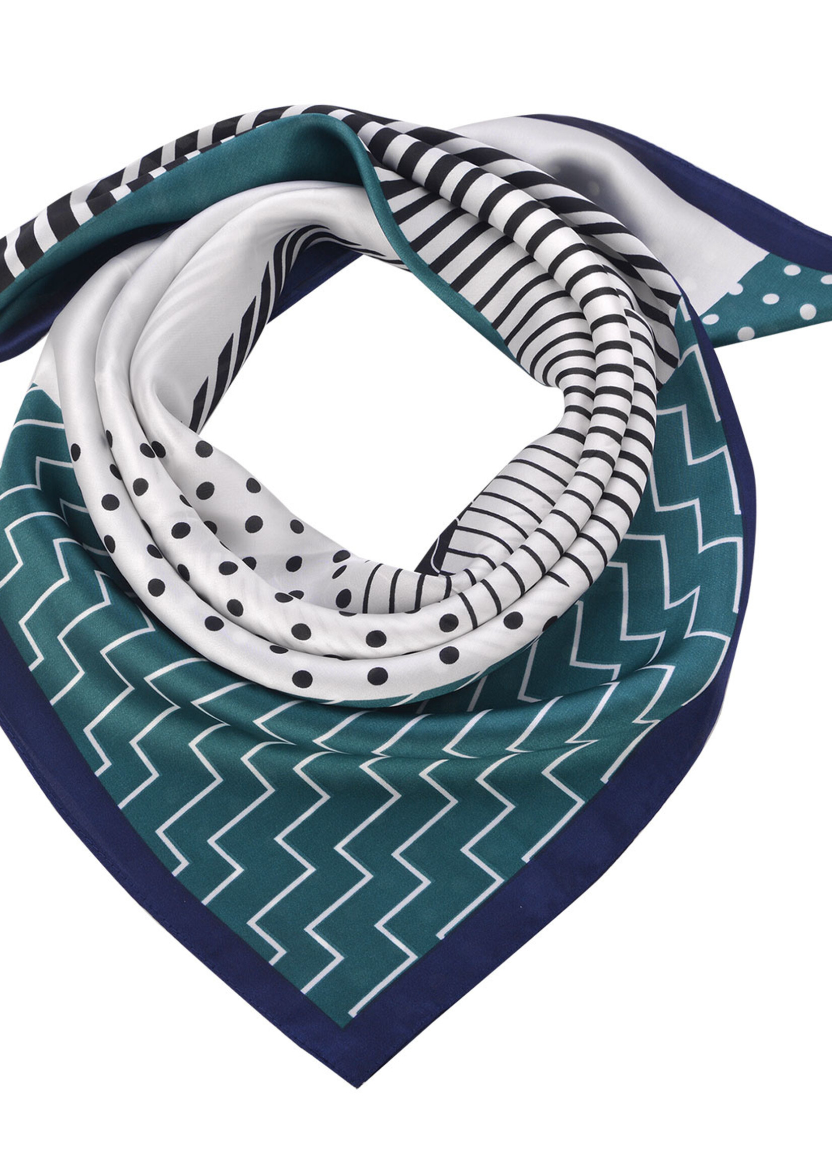 Clayre & Eef Écharpe 70*70 cm vert JZSC0563GR