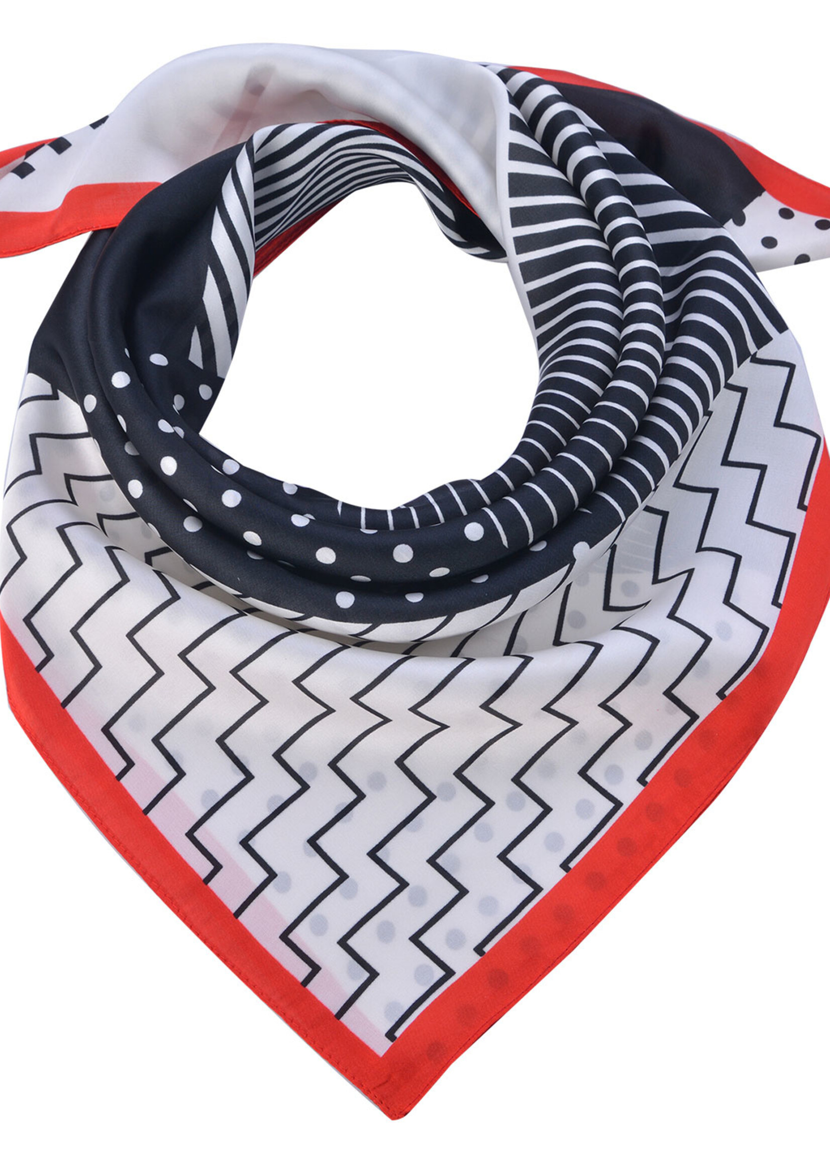 Clayre & Eef Écharpe 70*70 cm rouge JZSC0563R