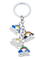 Clayre & Eef Sleutelhanger vliegtuigjes MLKCH0368