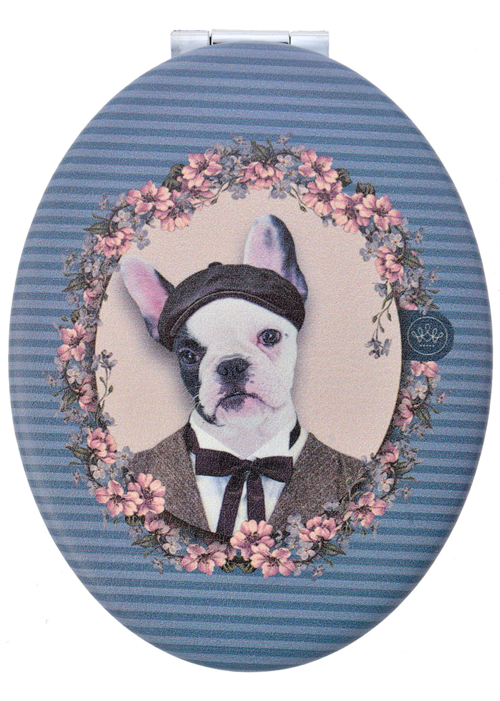 Clayre & Eef Handspiegel 9*7 cm meerkleurig MLSBS0040-10