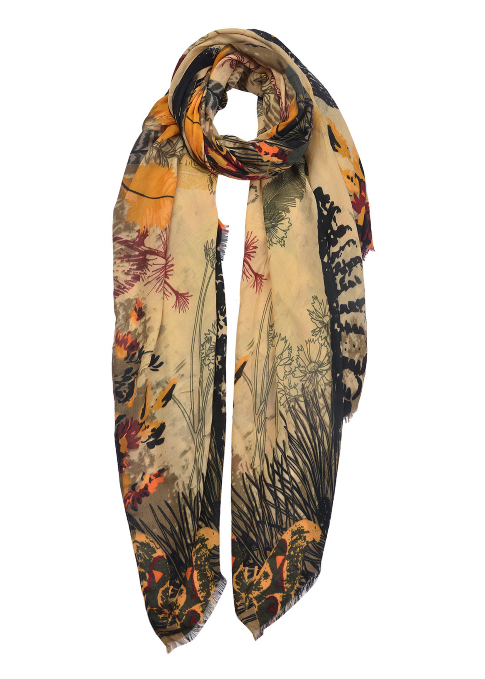 Clayre & Eef Écharpe 90*180 cm jaune MLSC0309Y