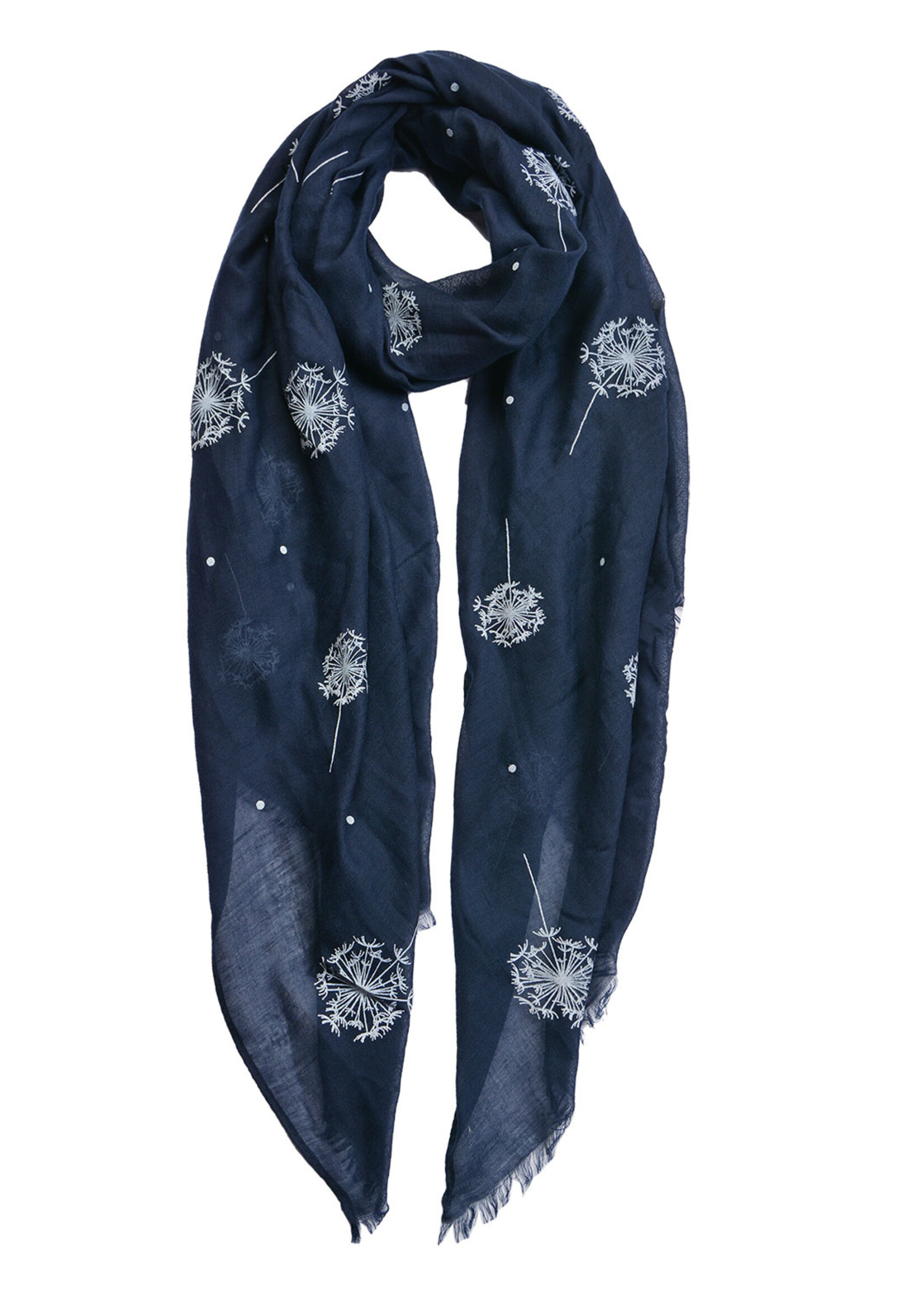 Clayre & Eef Écharpe 70*180 cm bleu MLSC0384BL