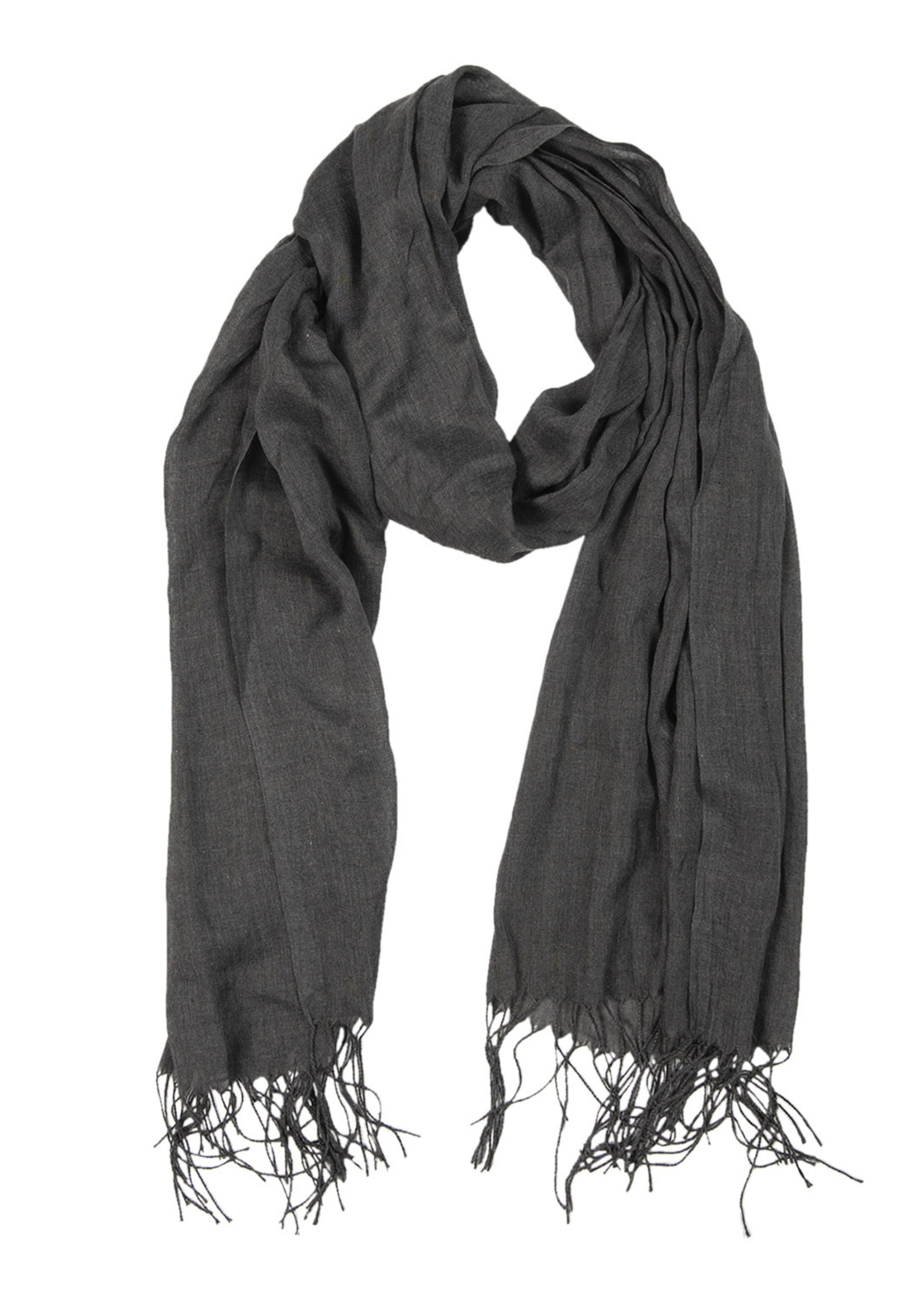 Clayre & Eef Écharpe 70*170 cm gris MLSC0421G