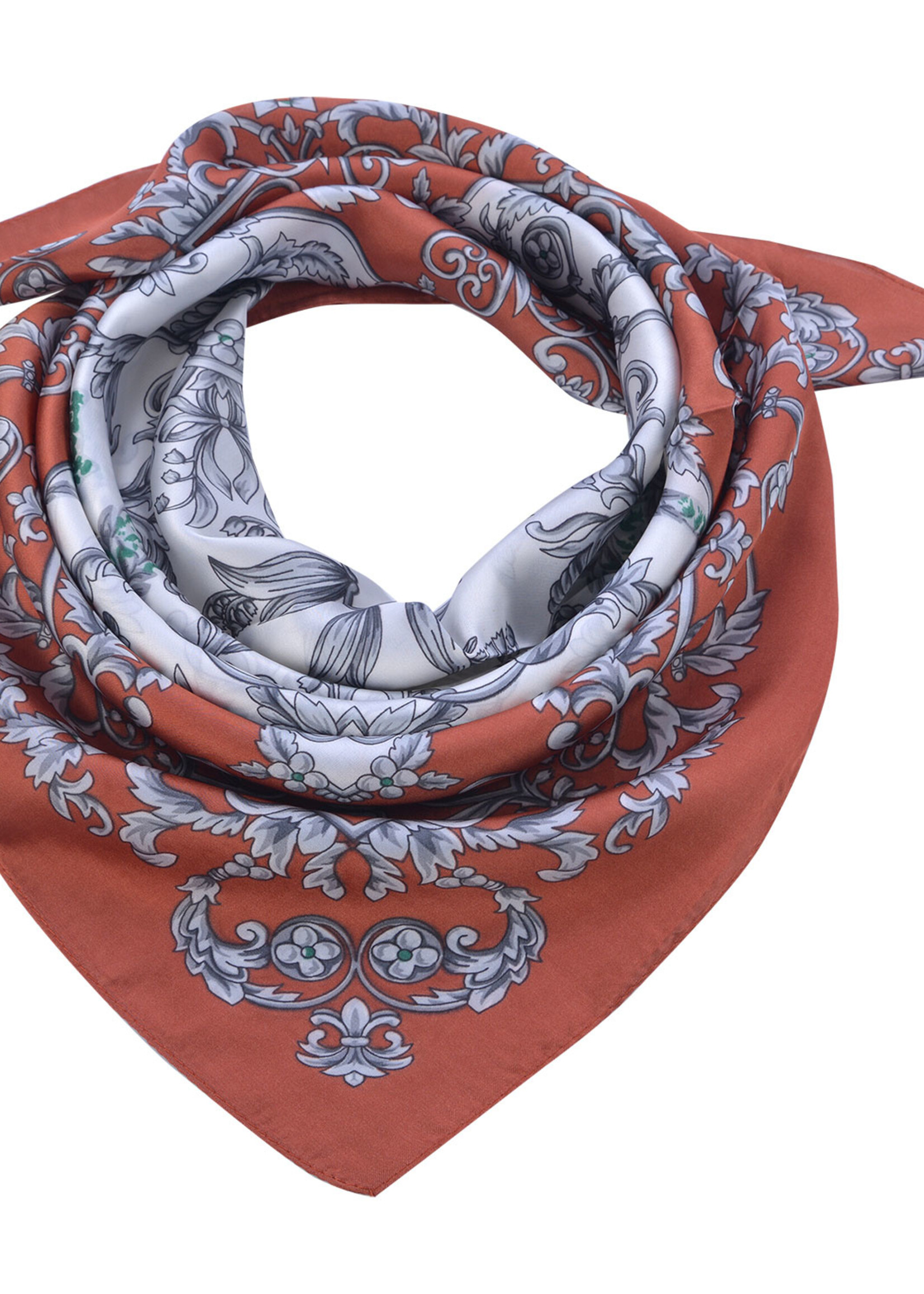 Clayre & Eef Écharpe 70*70 cm brun MLSC0483CH