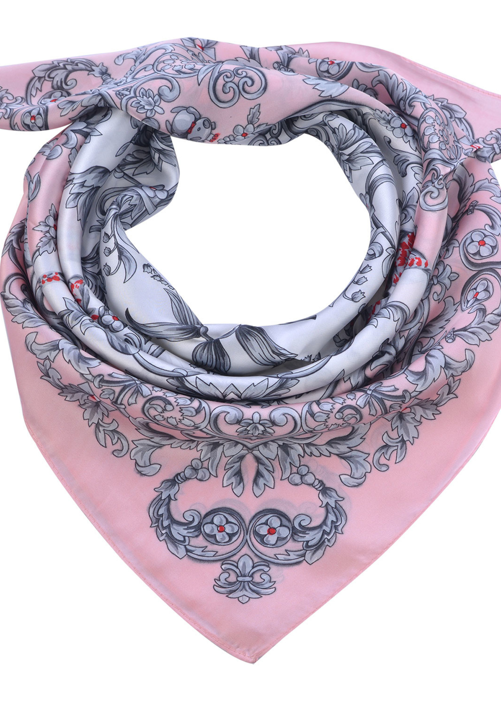 Clayre & Eef Écharpe 70*70 cm rose MLSC0483P