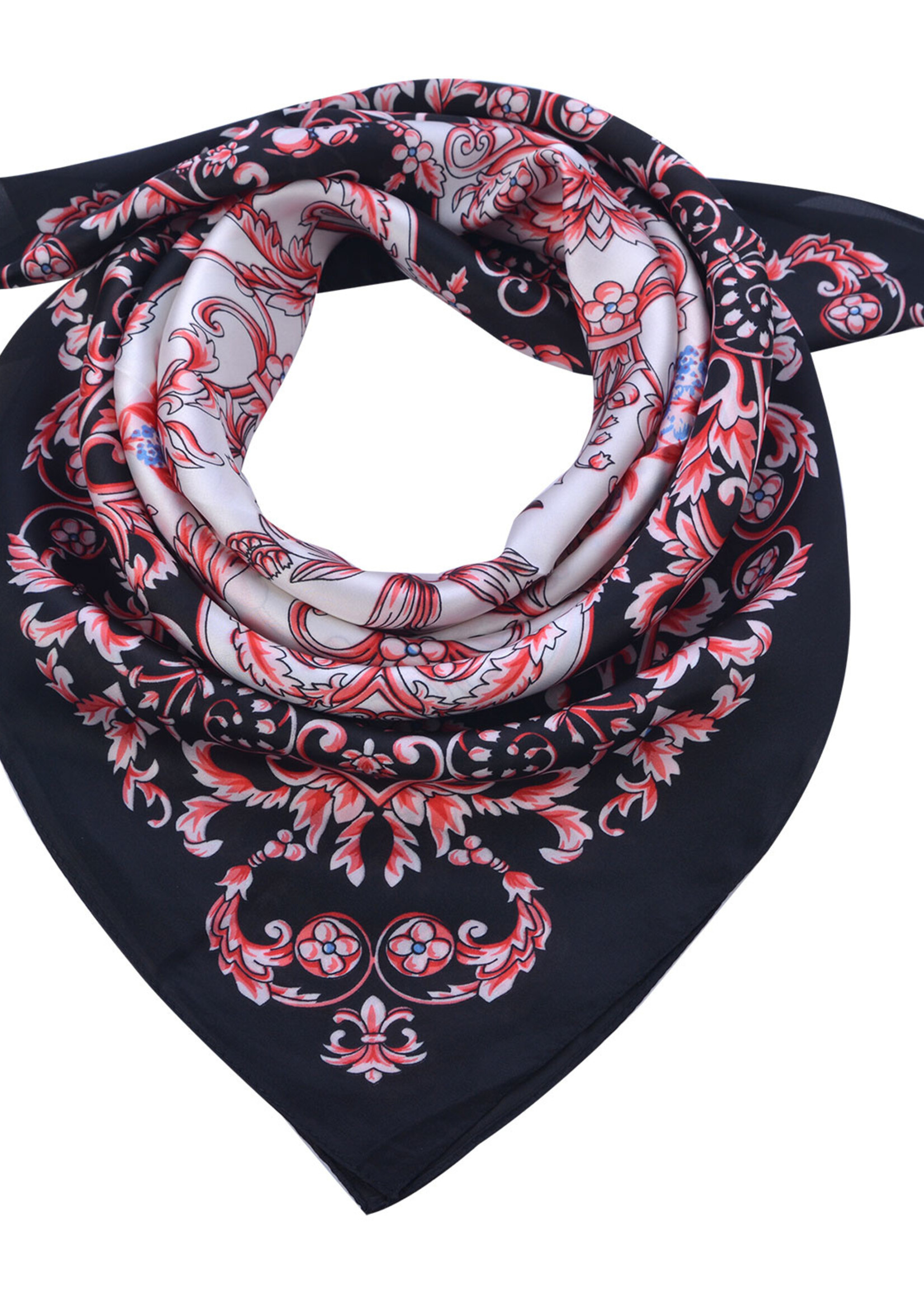 Clayre & Eef Écharpe 70*70 cm noir MLSC0483Z