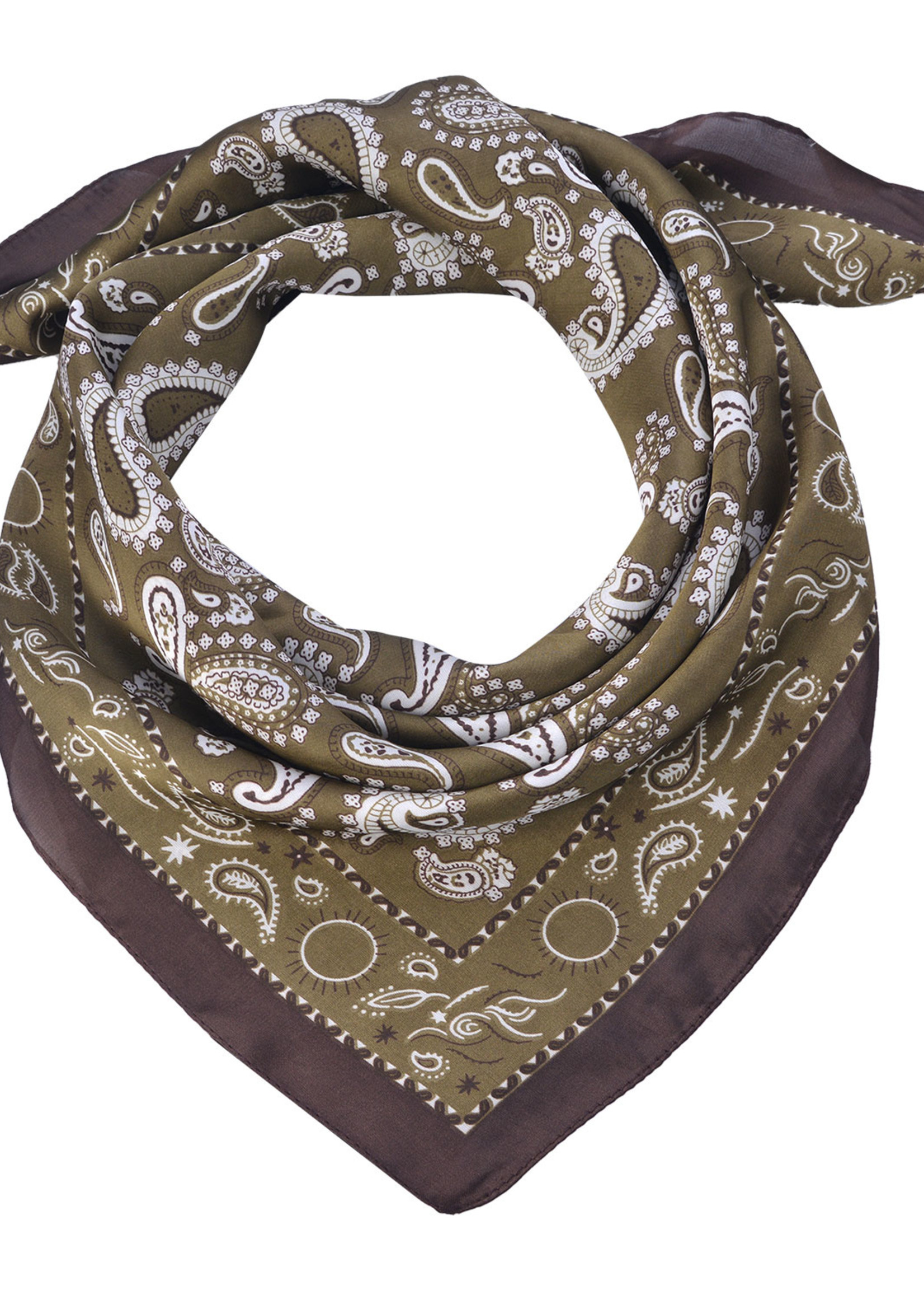 Clayre & Eef Sjaal 70*70 cm groen MLSC0485GR