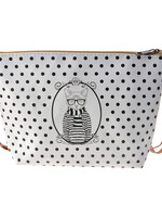 Clayre & Eef Toilettas 27*19*6 cm wit/zwart MLTT0091L