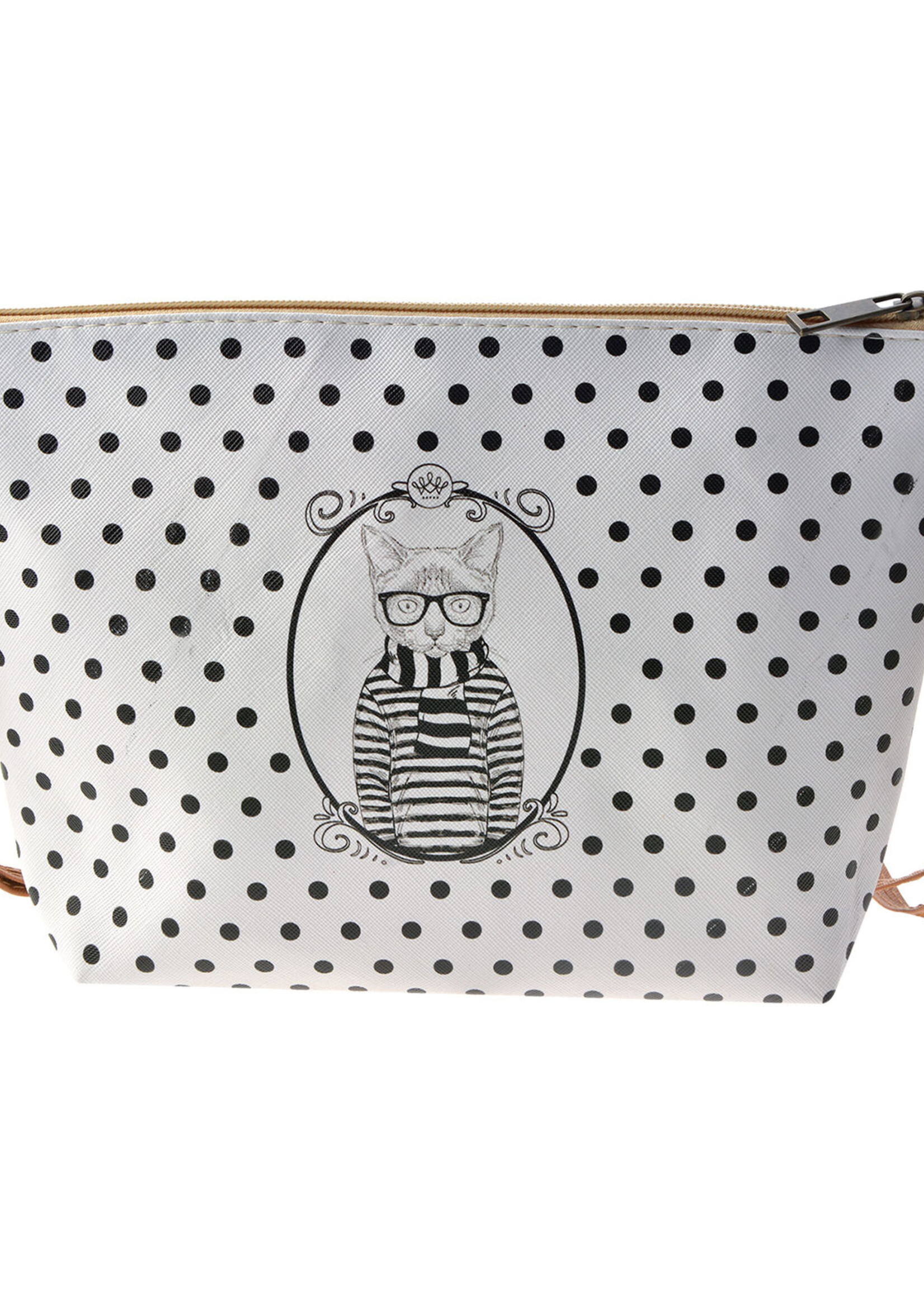 Clayre & Eef Trousse de toilette 27*19*6 cm blanc/noir MLTT0091L