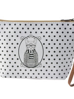 Clayre & Eef Trousse de toilette 22*15*6 cm blanc/noir MLTT0091M