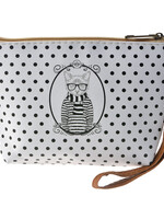 Clayre & Eef Trousse de toilette 18*12*5 cm blanc/noir MLTT0091S