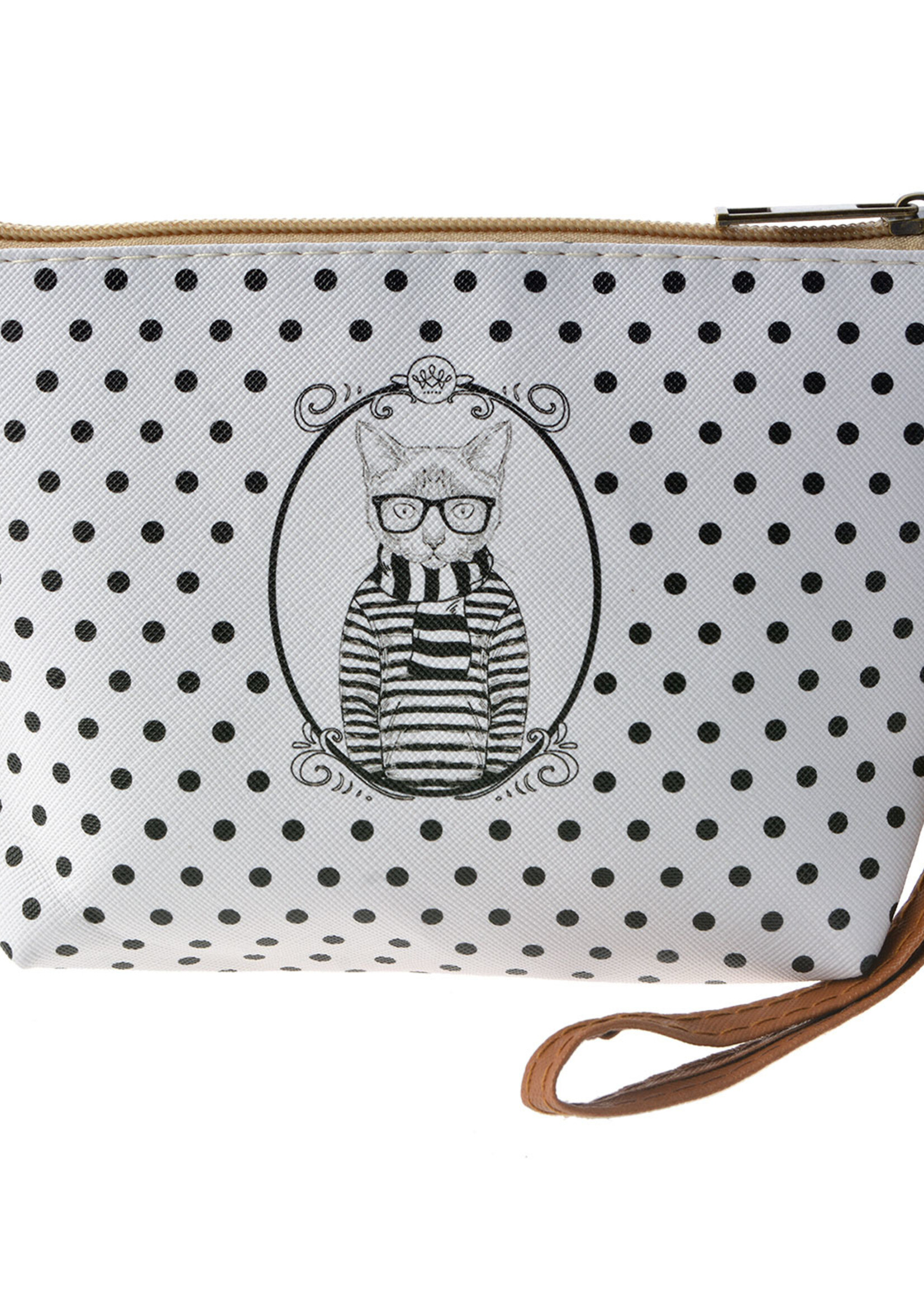 Clayre & Eef Trousse de toilette 18*12*5 cm blanc/noir MLTT0091S