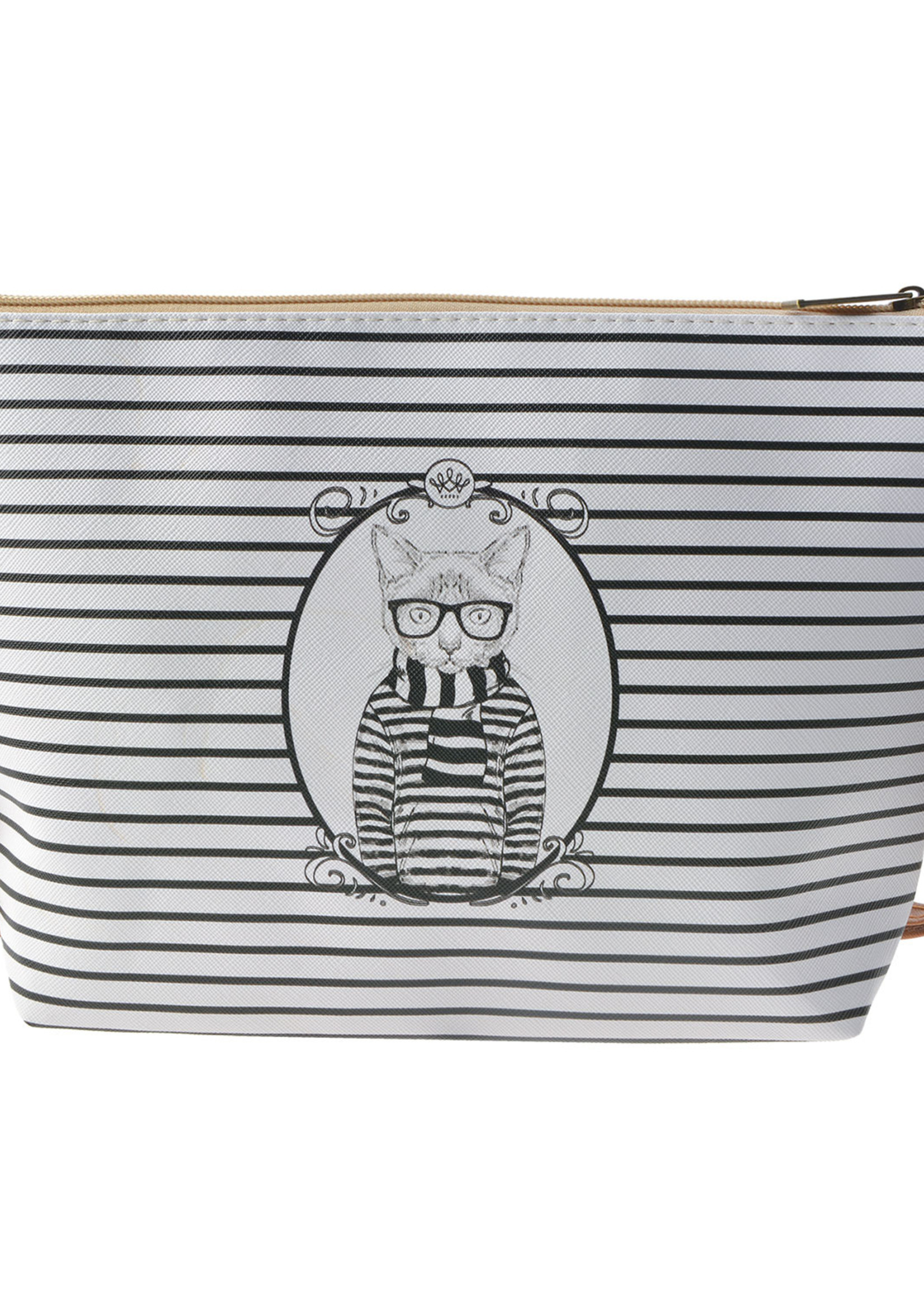 Clayre & Eef Toilettas 27*19*6 cm wit/zwart MLTT0092L