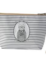 Clayre & Eef Trousse de toilette 22*15*6 cm blanc/noir MLTT0092M