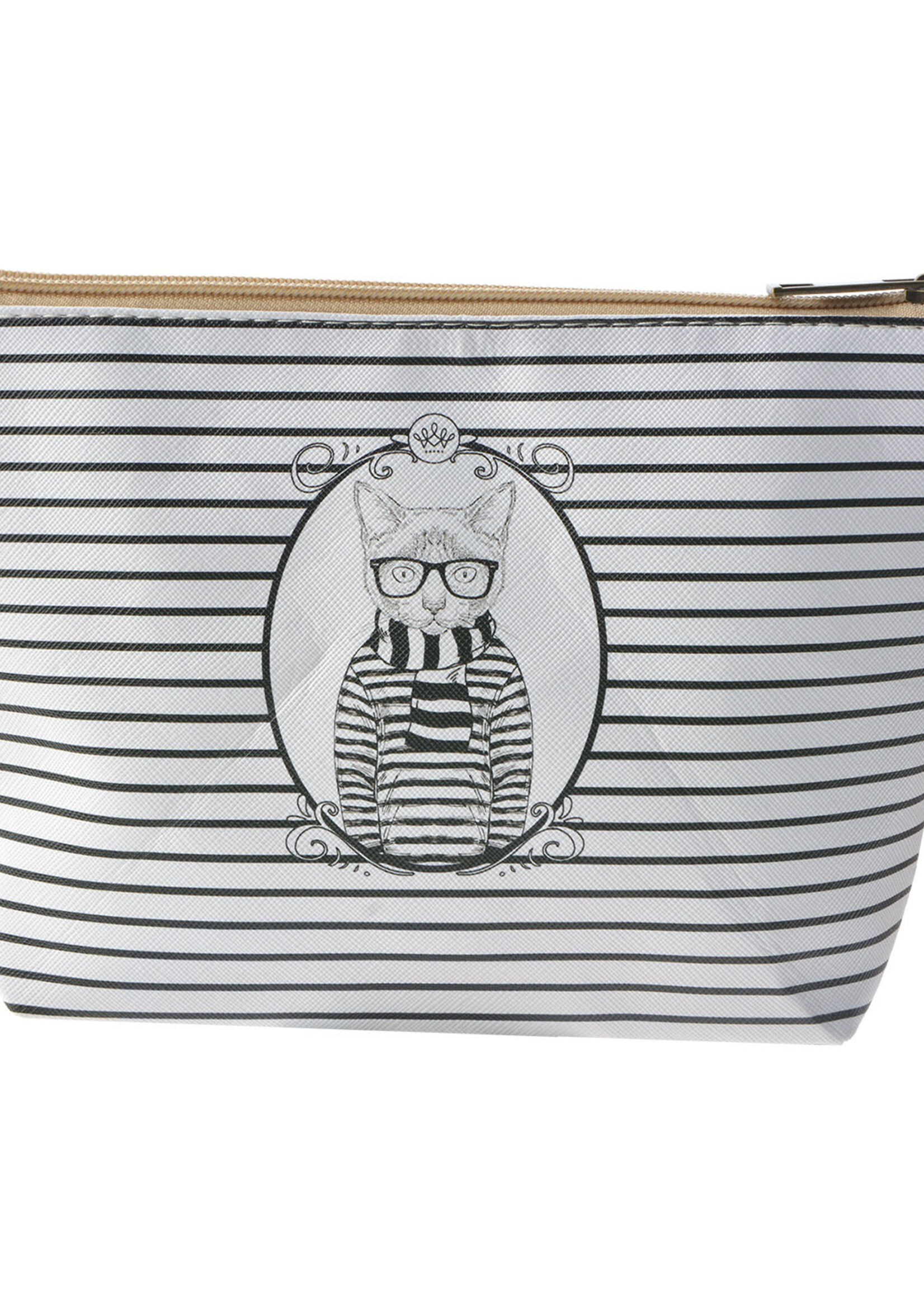 Clayre & Eef Trousse de toilette 22*15*6 cm blanc/noir MLTT0092M