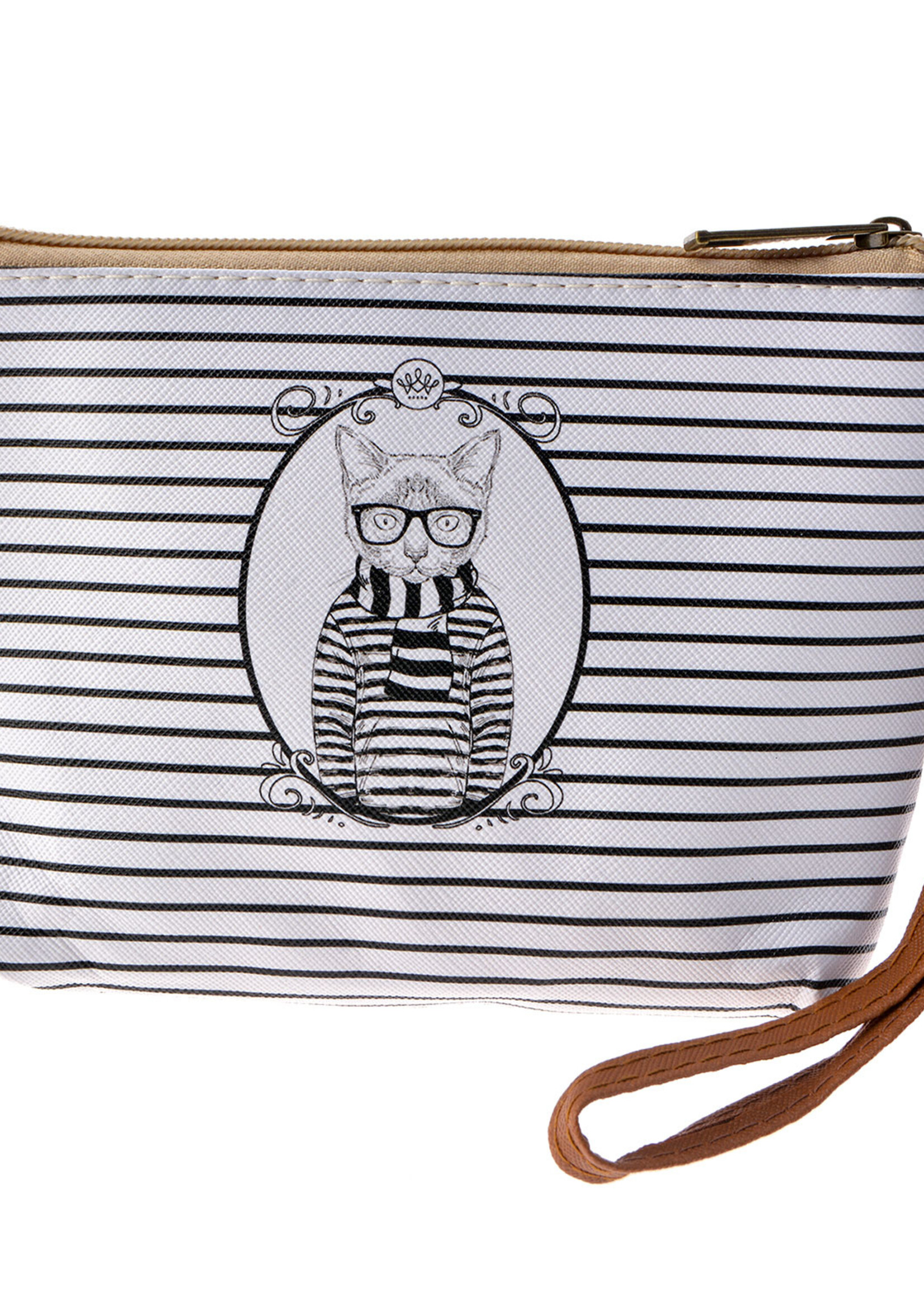 Clayre & Eef Trousse de toilette 18*12*5 cm blanc/noir MLTT0092S