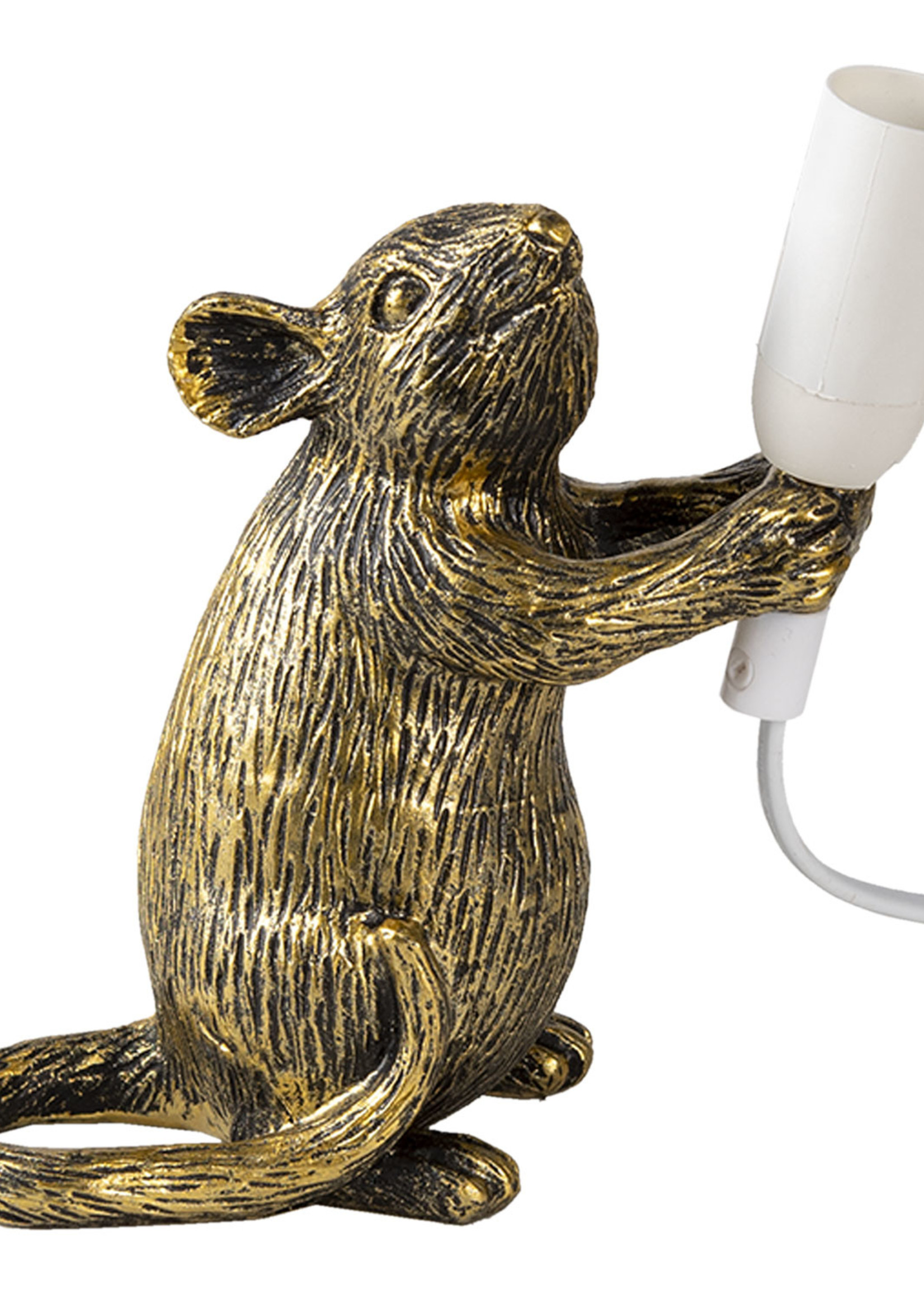 Clayre & Eef Lampenvoet muis 15*8*19 cm E14/max 1*10W 6LMP653