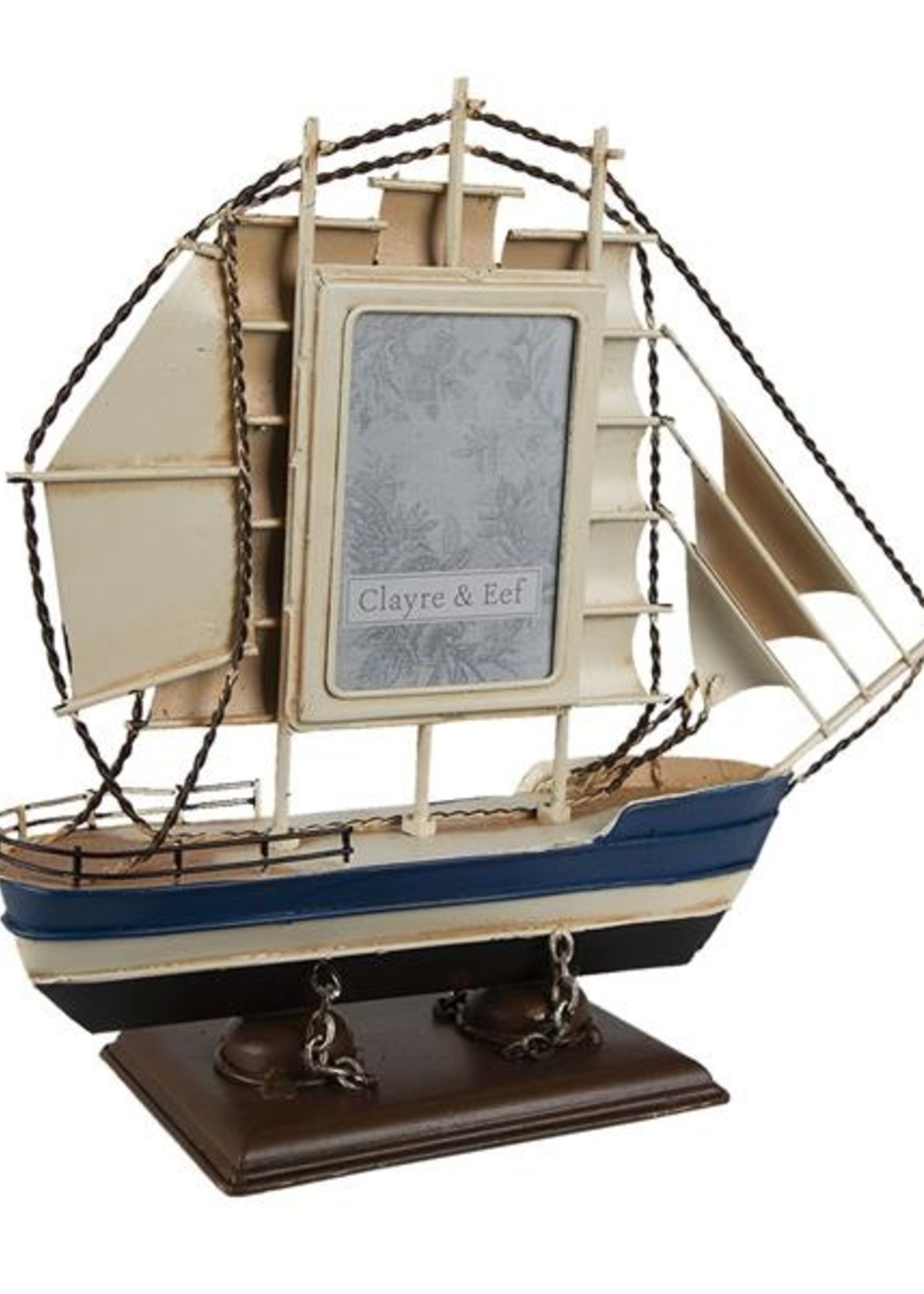 Clayre & Eef Model boot/fotolijst 27*9*24 cm/ 6*9 cm 2F0843