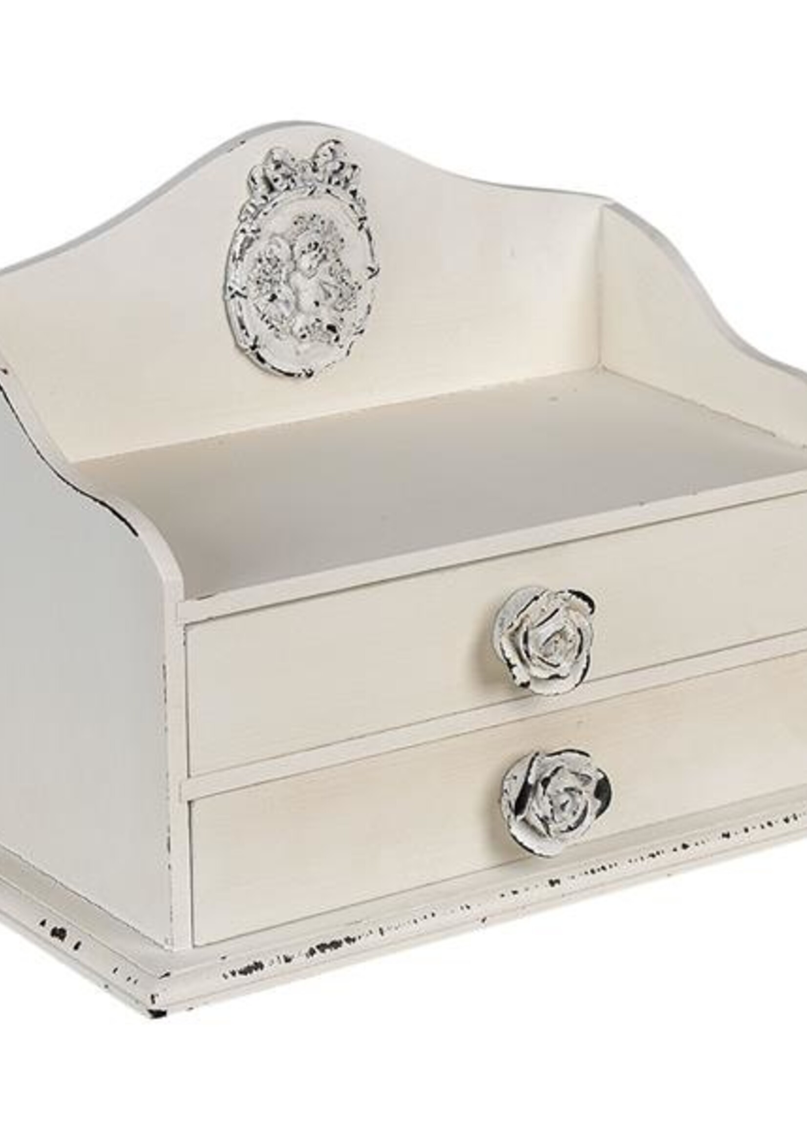 Clayre & Eef Brievenhouder met lades 26*14*20 cm 6H2122
