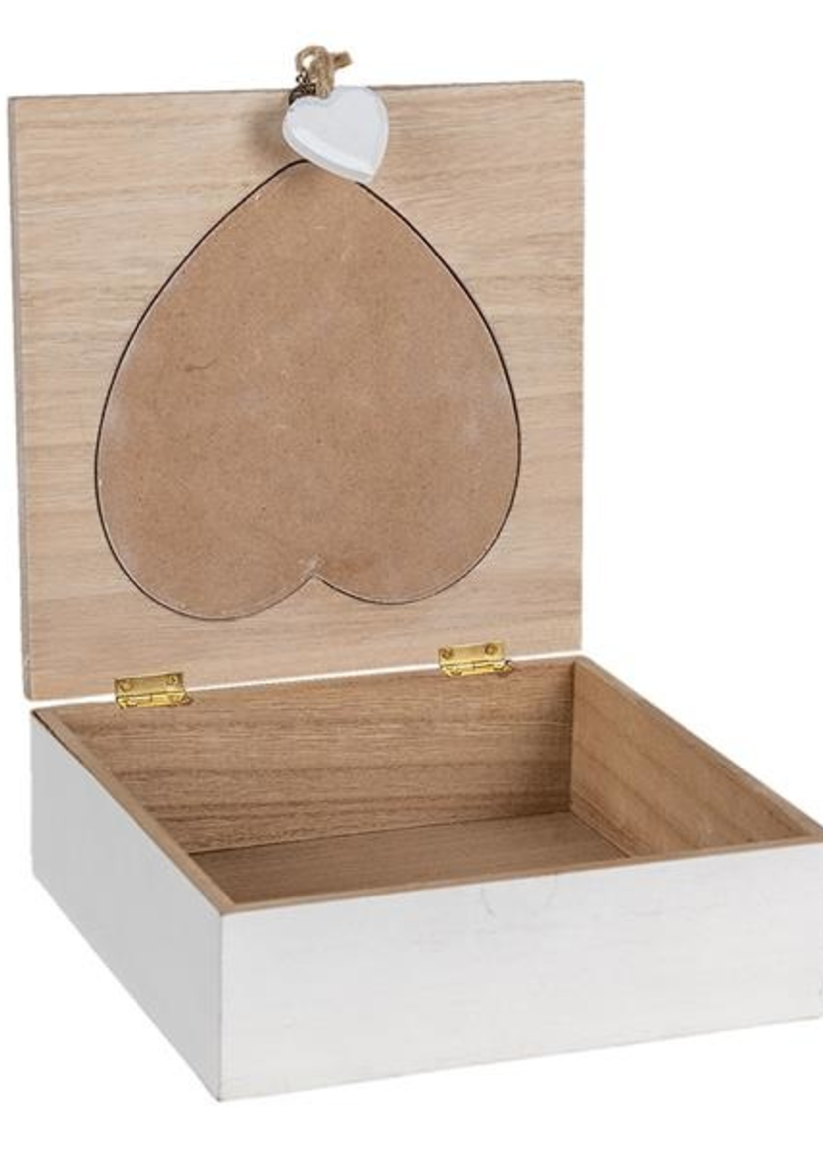 Clayre & Eef Boîte en bois 20*20*7 cm 6H2063