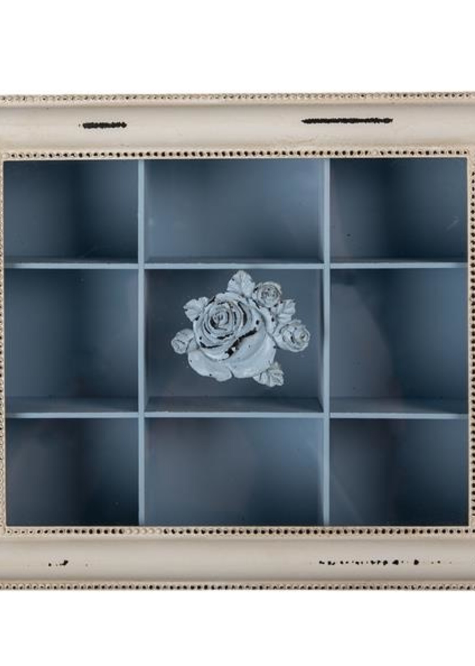 Clayre & Eef Theedoos (9 vaks) 32*26*9 cm 6H2029BL