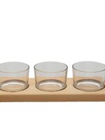 Clayre & Eef Bols (3) sur planche de bois 6GL3511