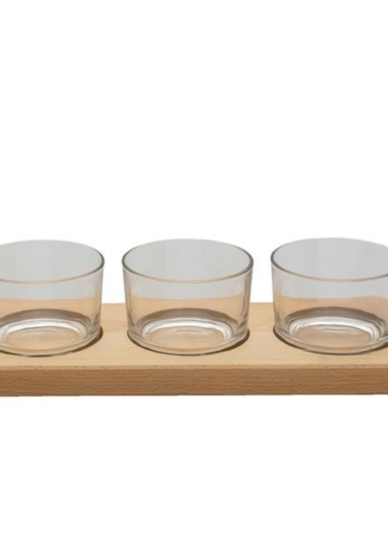 Clayre & Eef Bols (3) sur planche de bois 6GL3511