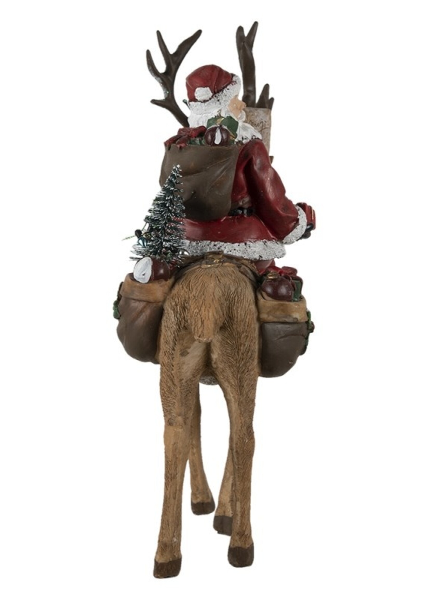 Clayre & Eef Kerstman op rendier 23*11*30cm 6PR4760