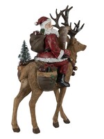 Clayre & Eef Père Noël sur le renne 23*11*30cm 6PR4760