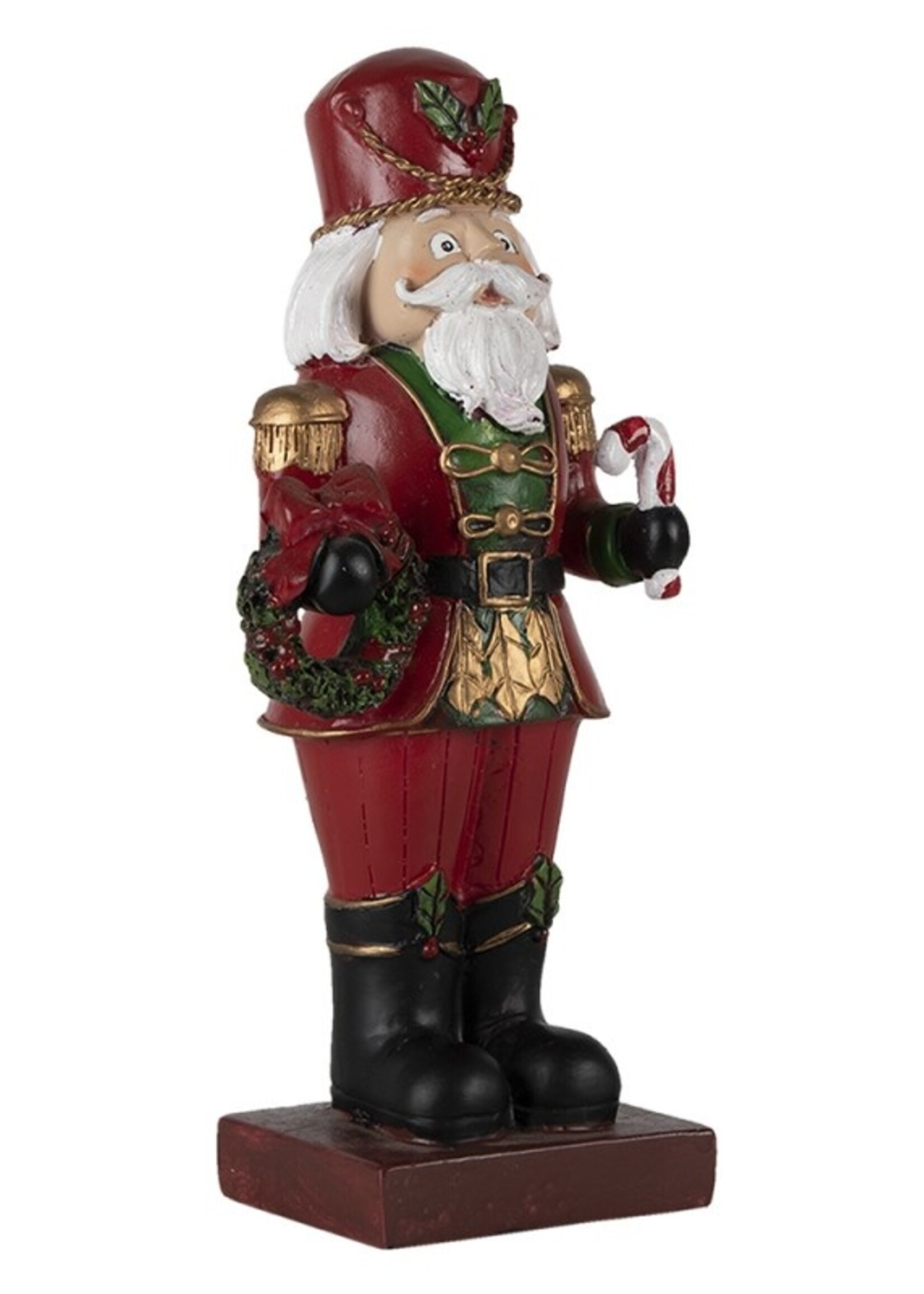 Clayre & Eef Decoratie notenkraker met krans 9*6*21 cm 6PR4749