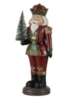 Clayre & Eef Decoratie notenkraker met kerstboom 13*10*32 cm 6PR4745