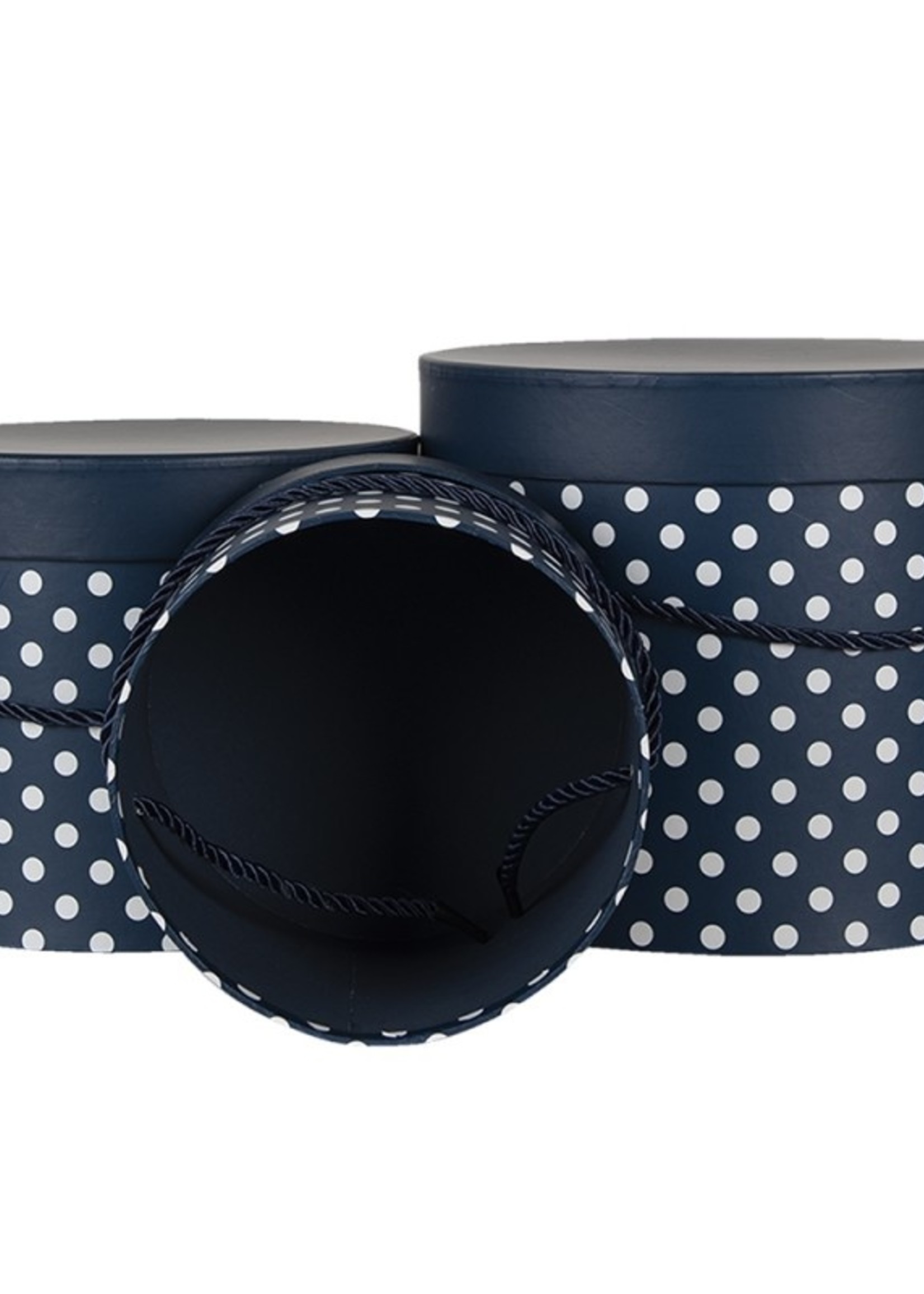 Clayre & Eef Boite de chapeau (3) Ø 23*20 / Ø 20*17 / Ø 17*14 cm 65010