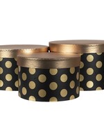 Clayre & Eef Boite de chapeau (3) Ø 24*16 / Ø 22*15 / Ø 20*13 cm 65014