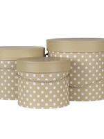 Clayre & Eef Boite de chapeau (3) Ø 23*20 / Ø 20*17 / Ø 17*14 cm 65009