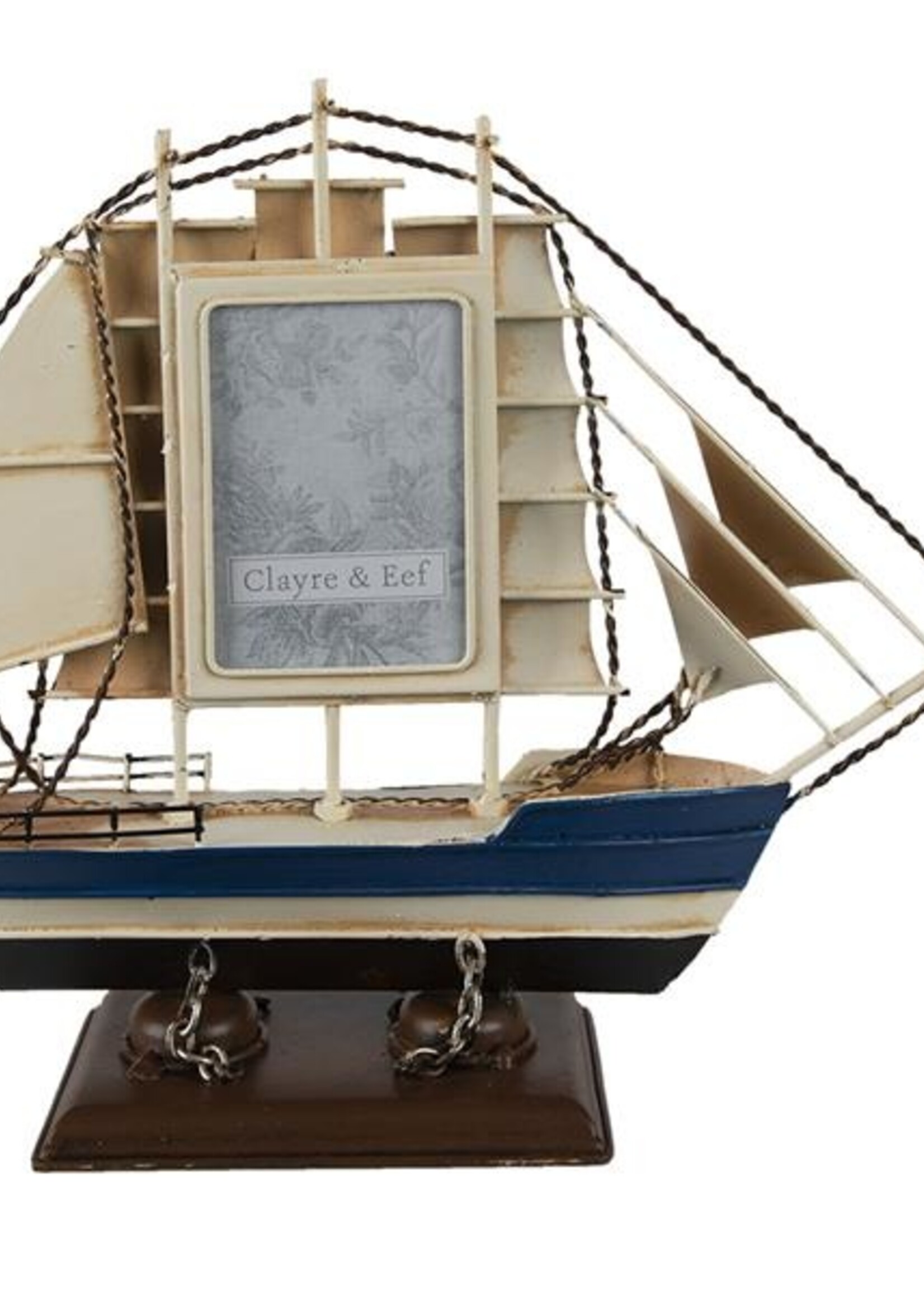 Clayre & Eef Modèle bateau/Cadre photo 27*9*24 cm 2F0843