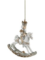 Clayre & Eef Decoratie notenkraker op hobbelpaard 13*5*15 cm 6PR3527