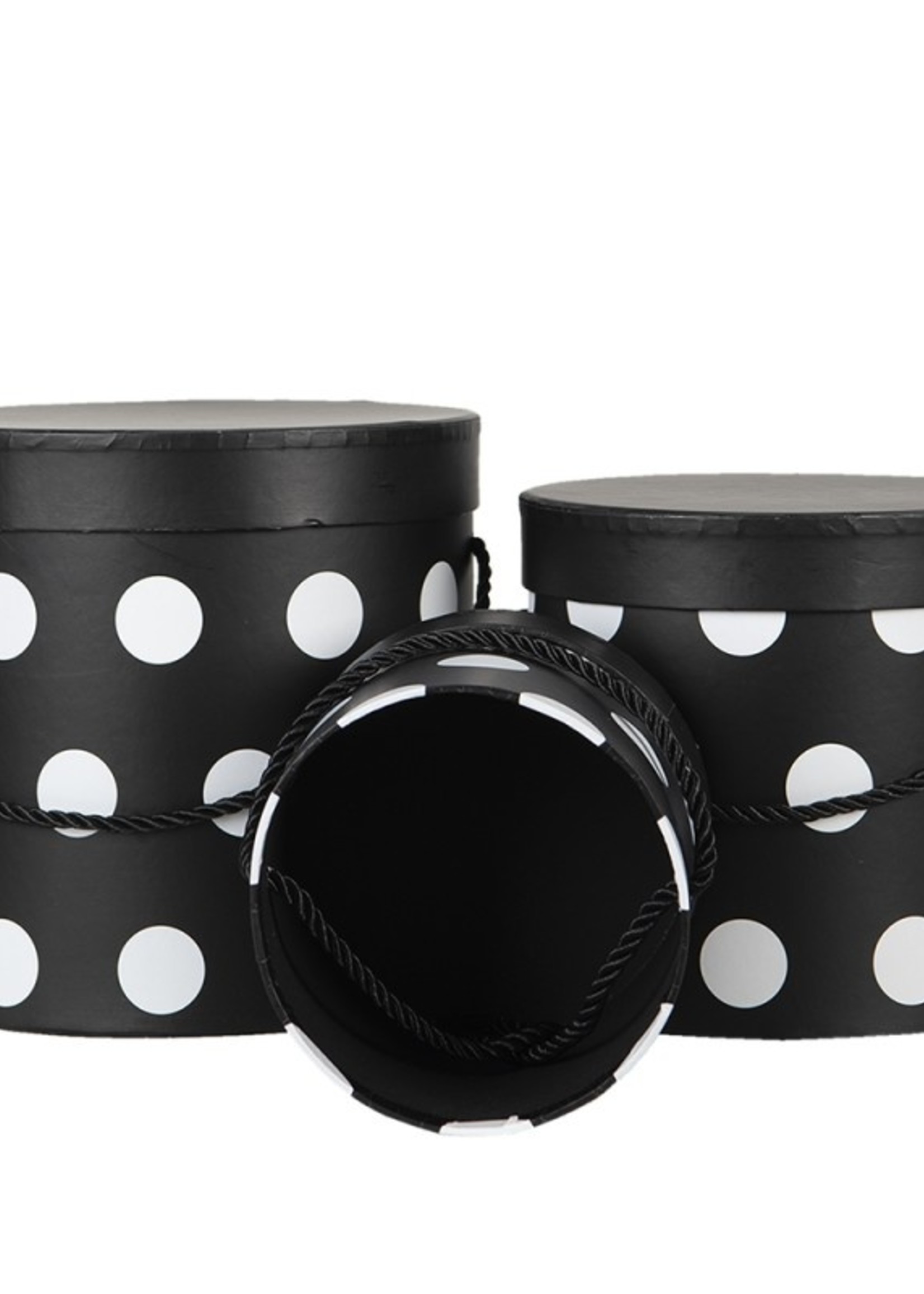 Clayre & Eef Boite de chapeau (3) Ø 17*17 / Ø 15*15 / Ø 12*12 cm 65006