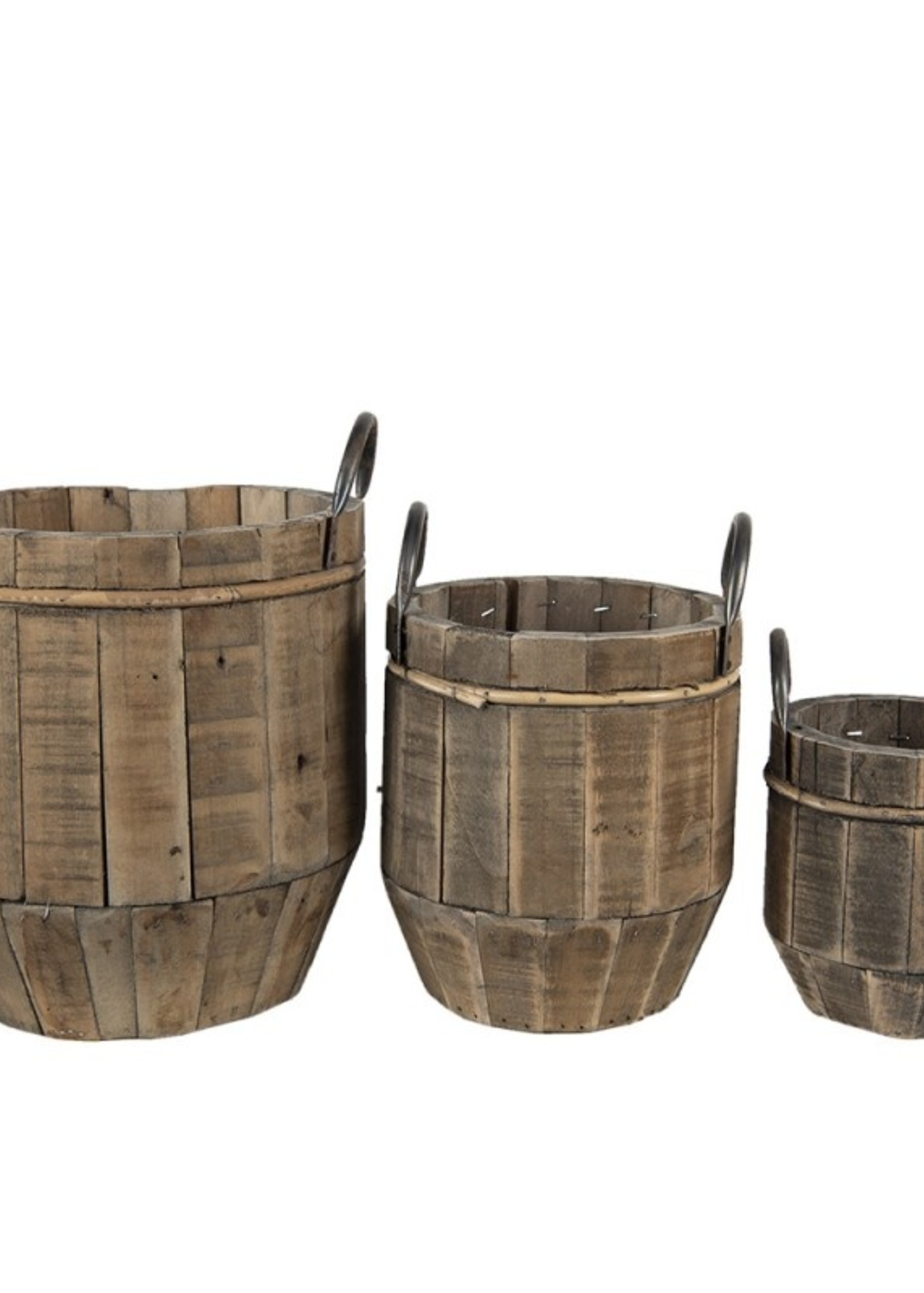 Clayre & Eef Planthouder (3) Ø 25*30 / Ø 19*19 / Ø 14*14 cm 6H2091