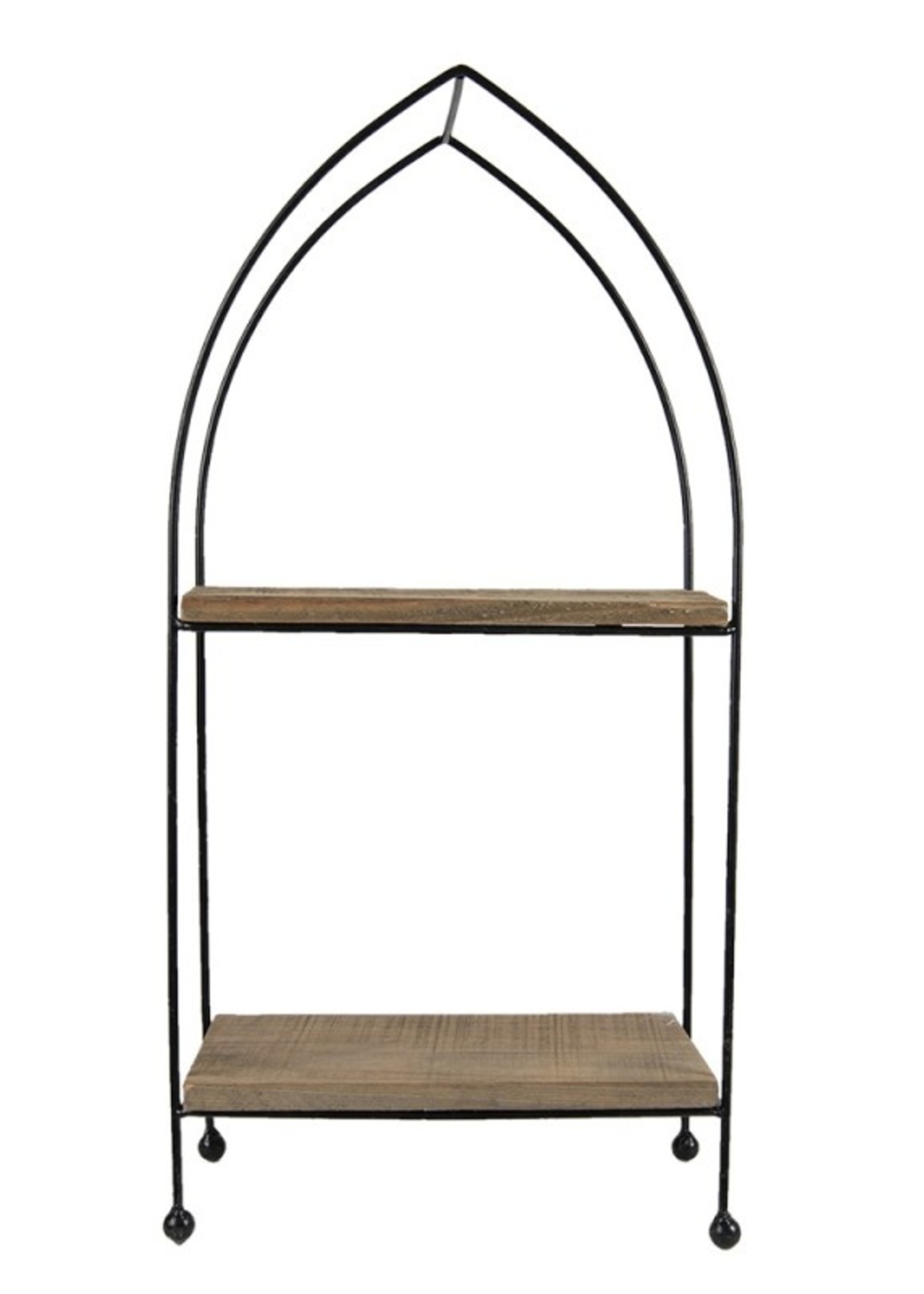 Clayre & Eef Étagère de fer et bois 27*14*57 cm 50620