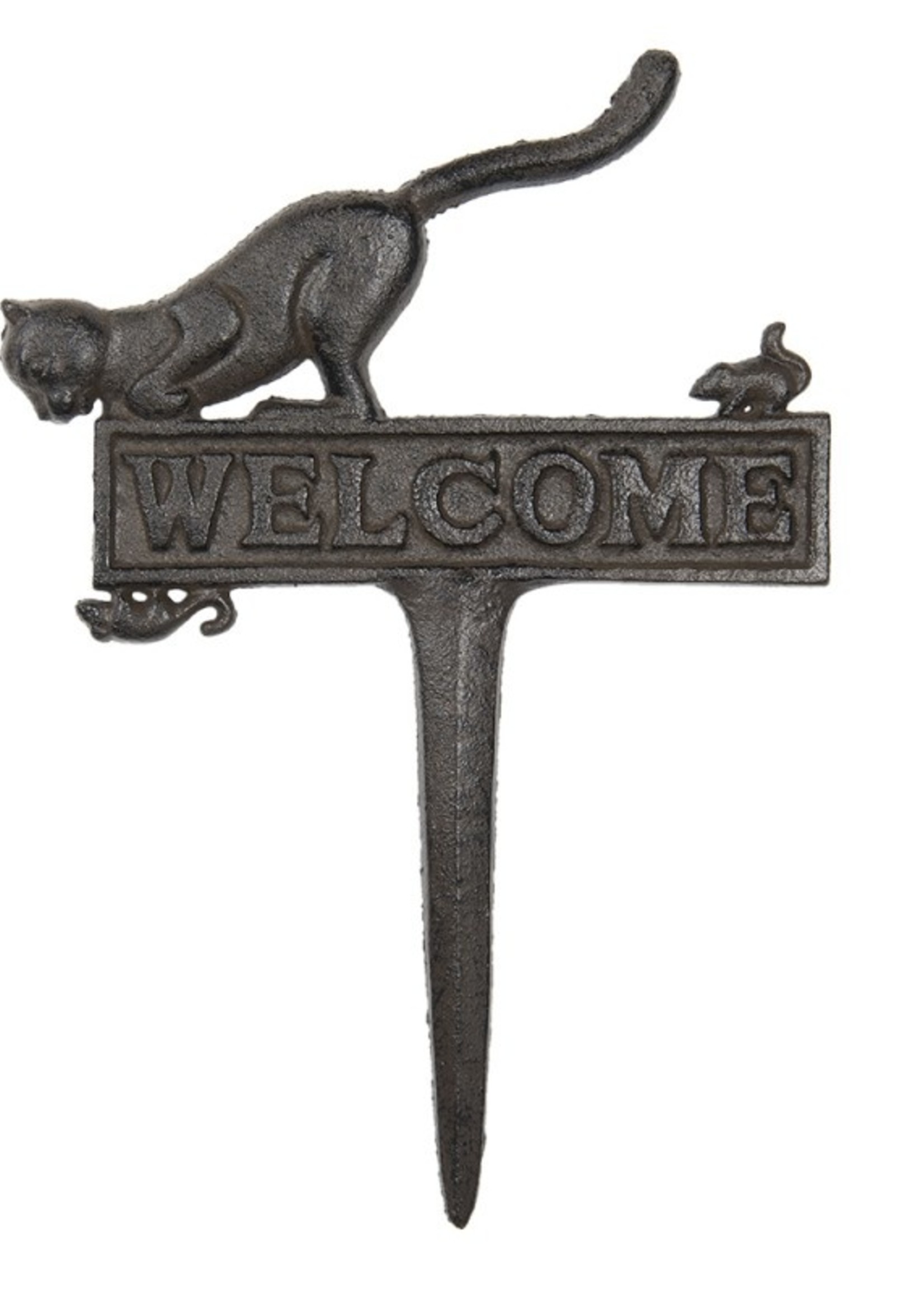 Clayre & Eef Déco à planter chat 22*1*31 cm 6Y4619