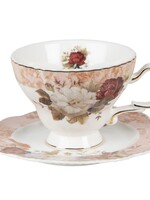 Clayre & Eef Tasse et soucoupe 12*10*7 / Ø 15*1 cm / 200 ml 6CE1344