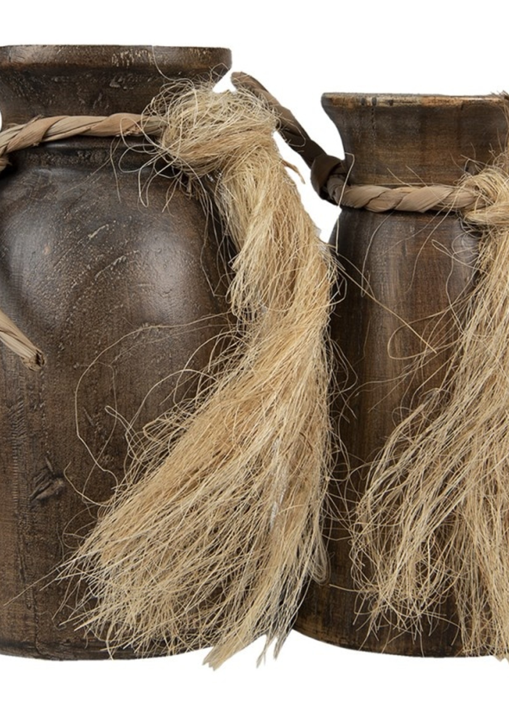 Clayre & Eef Decoratieve pot (2) Ø 15*25 / Ø 13*23 cm 6PR3529