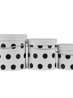 Clayre & Eef Boite de chapeau (3) Ø 18*17 / Ø 15*15 / Ø 12*12 cm 65007