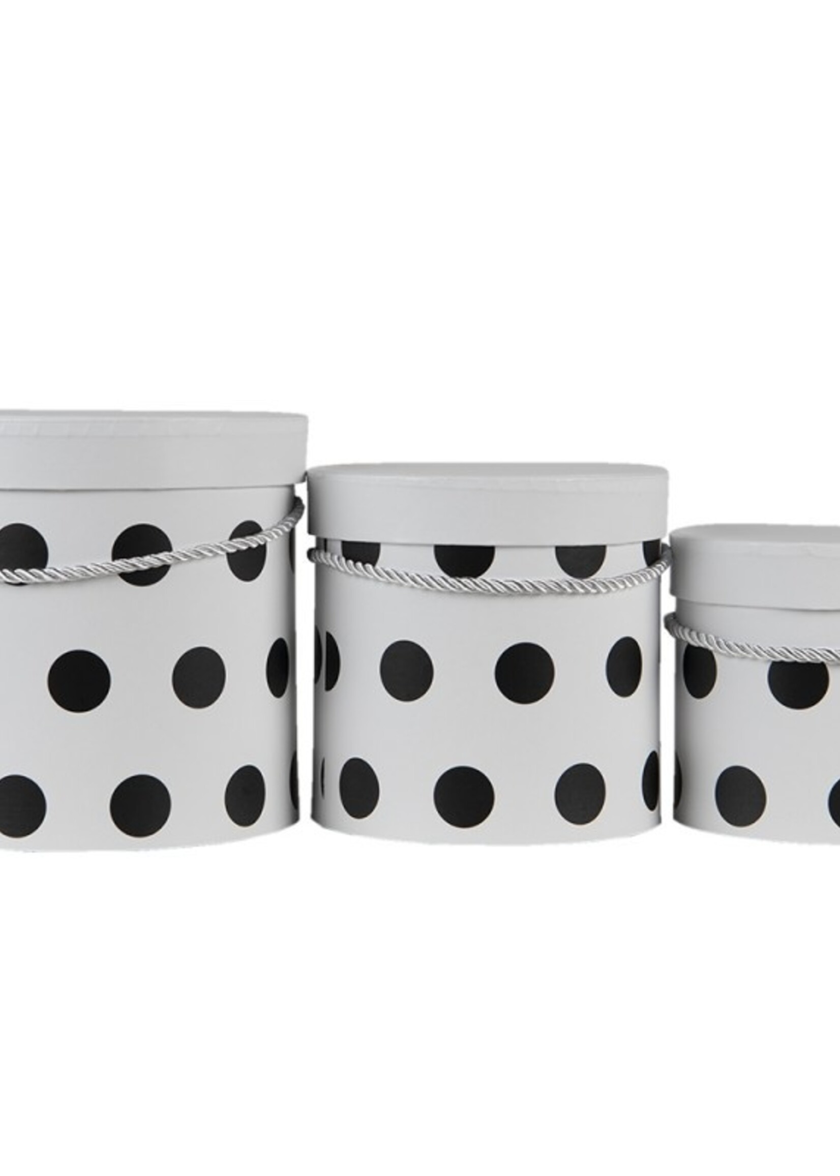 Clayre & Eef Boite de chapeau (3) Ø 18*17 / Ø 15*15 / Ø 12*12 cm 65007