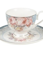 Clayre & Eef Tasse et soucoupe Ø 9*8 / Ø 15*2 cm / 200 ml PECKS-2